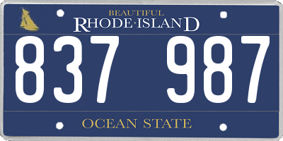 RI license plate 837987