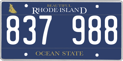 RI license plate 837988