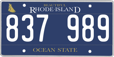 RI license plate 837989