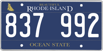 RI license plate 837992