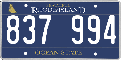 RI license plate 837994