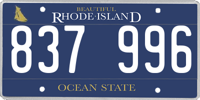 RI license plate 837996