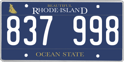 RI license plate 837998