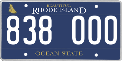 RI license plate 838000