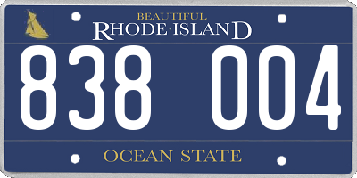 RI license plate 838004