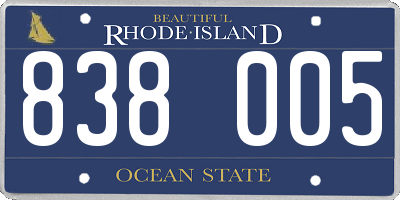 RI license plate 838005