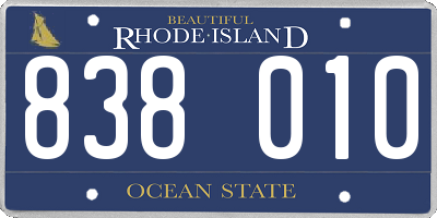 RI license plate 838010