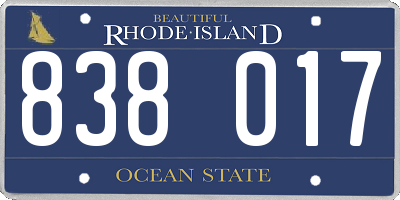 RI license plate 838017