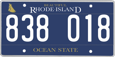 RI license plate 838018