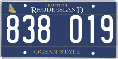 RI license plate 838019