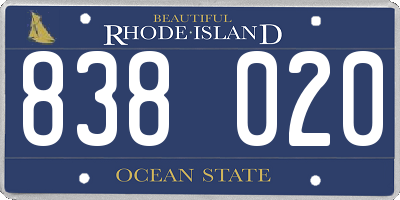 RI license plate 838020
