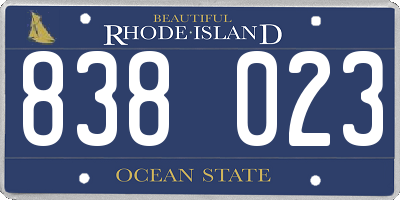 RI license plate 838023