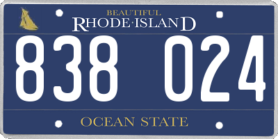 RI license plate 838024