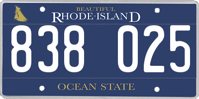 RI license plate 838025