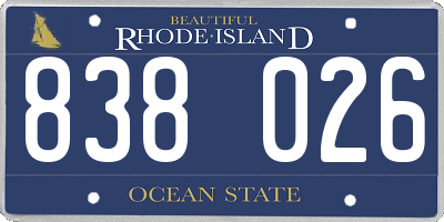 RI license plate 838026