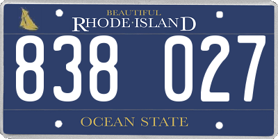 RI license plate 838027