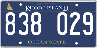 RI license plate 838029