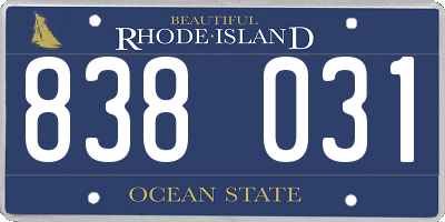 RI license plate 838031