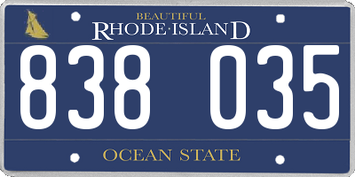 RI license plate 838035