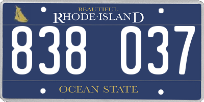 RI license plate 838037