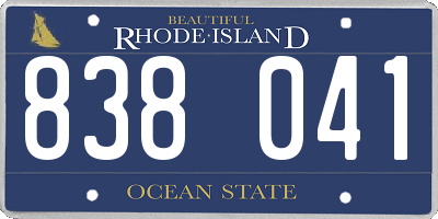 RI license plate 838041