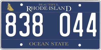 RI license plate 838044