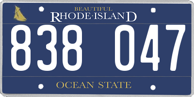 RI license plate 838047
