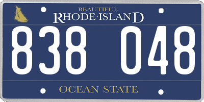 RI license plate 838048
