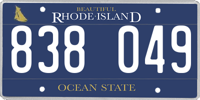 RI license plate 838049