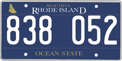 RI license plate 838052