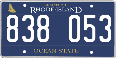RI license plate 838053