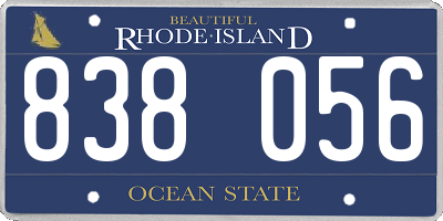 RI license plate 838056
