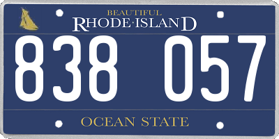 RI license plate 838057