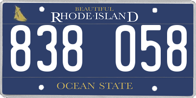 RI license plate 838058