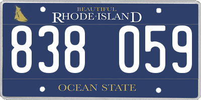 RI license plate 838059