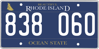 RI license plate 838060