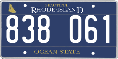 RI license plate 838061