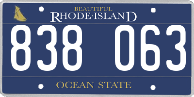 RI license plate 838063