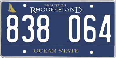 RI license plate 838064