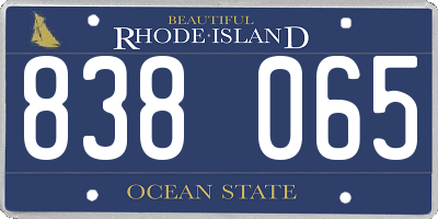 RI license plate 838065