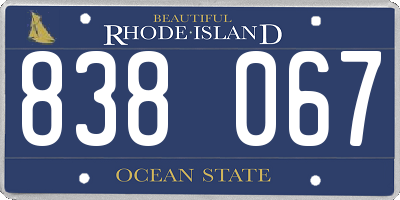 RI license plate 838067