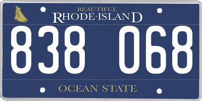 RI license plate 838068