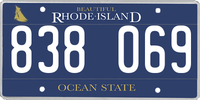 RI license plate 838069