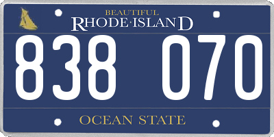 RI license plate 838070