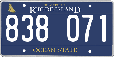 RI license plate 838071