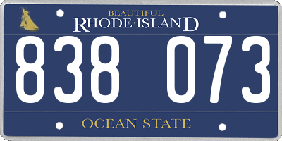 RI license plate 838073