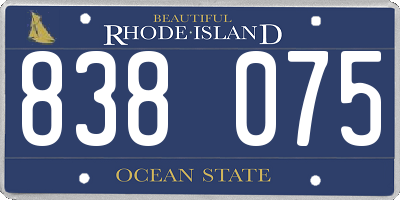 RI license plate 838075