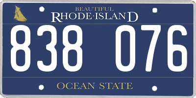 RI license plate 838076