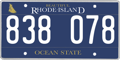 RI license plate 838078