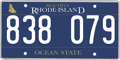 RI license plate 838079